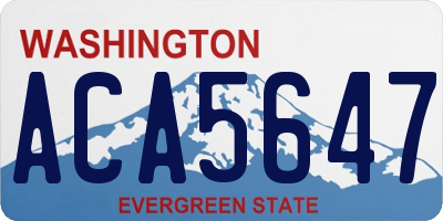 WA license plate ACA5647