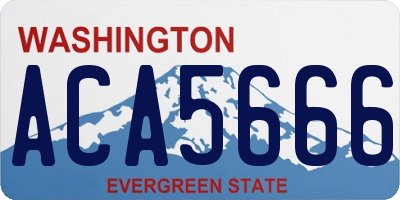 WA license plate ACA5666