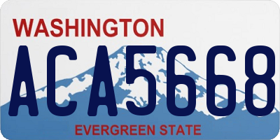 WA license plate ACA5668