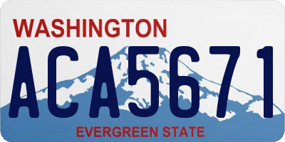 WA license plate ACA5671