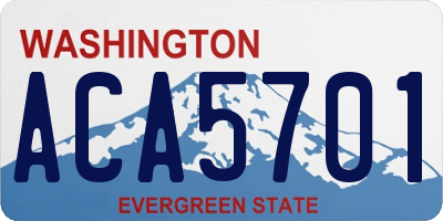 WA license plate ACA5701