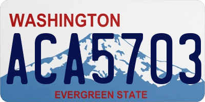 WA license plate ACA5703