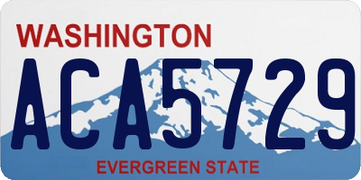 WA license plate ACA5729