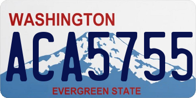 WA license plate ACA5755