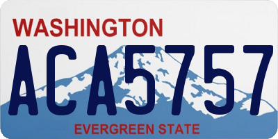 WA license plate ACA5757