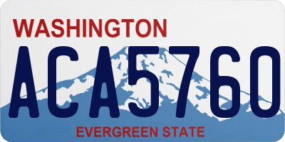 WA license plate ACA5760