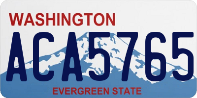 WA license plate ACA5765