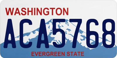 WA license plate ACA5768