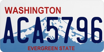 WA license plate ACA5796