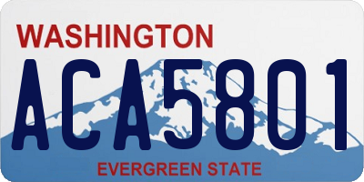 WA license plate ACA5801