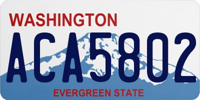 WA license plate ACA5802