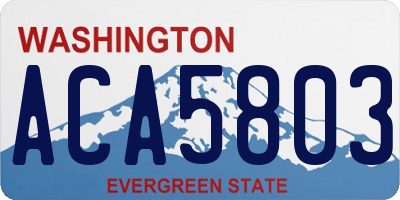 WA license plate ACA5803