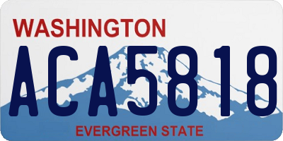 WA license plate ACA5818
