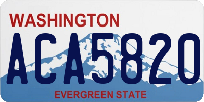 WA license plate ACA5820