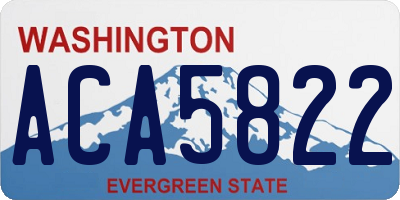 WA license plate ACA5822