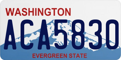 WA license plate ACA5830