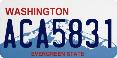 WA license plate ACA5831