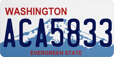 WA license plate ACA5833