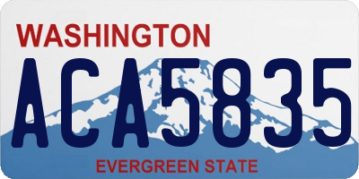 WA license plate ACA5835