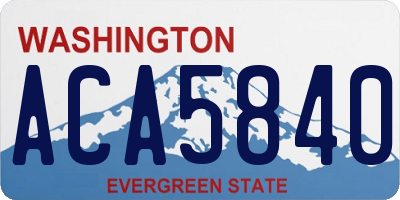 WA license plate ACA5840
