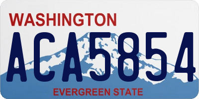 WA license plate ACA5854