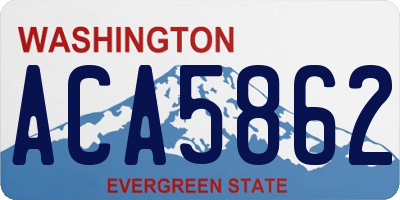 WA license plate ACA5862
