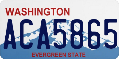 WA license plate ACA5865