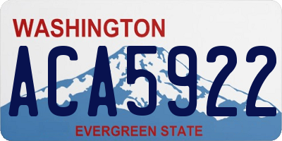 WA license plate ACA5922
