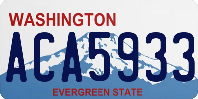WA license plate ACA5933