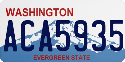 WA license plate ACA5935