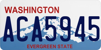 WA license plate ACA5945