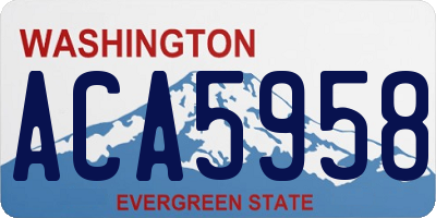 WA license plate ACA5958