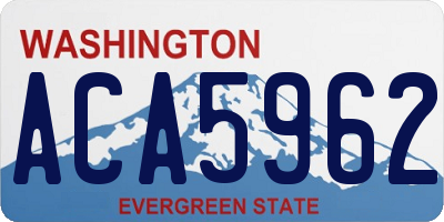 WA license plate ACA5962