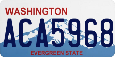 WA license plate ACA5968