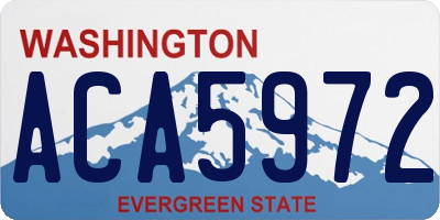 WA license plate ACA5972