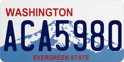 WA license plate ACA5980