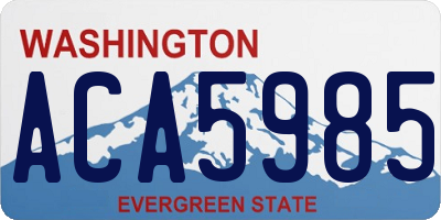 WA license plate ACA5985