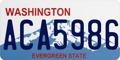WA license plate ACA5986