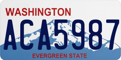WA license plate ACA5987