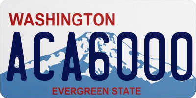 WA license plate ACA6000