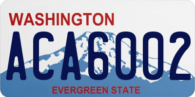 WA license plate ACA6002