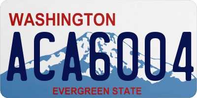 WA license plate ACA6004