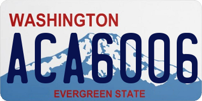 WA license plate ACA6006