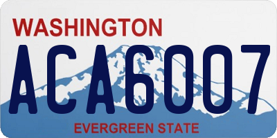 WA license plate ACA6007