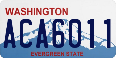 WA license plate ACA6011