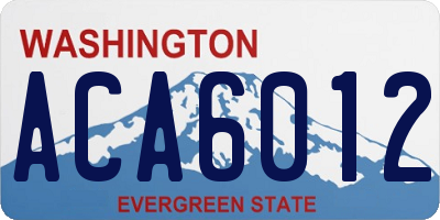 WA license plate ACA6012