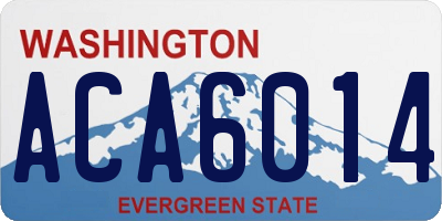 WA license plate ACA6014