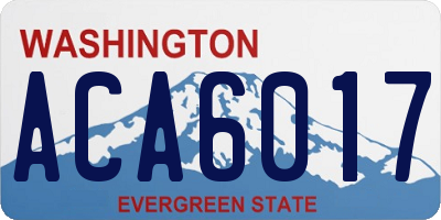 WA license plate ACA6017