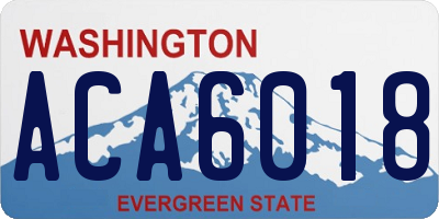 WA license plate ACA6018