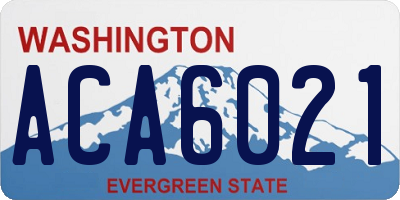 WA license plate ACA6021